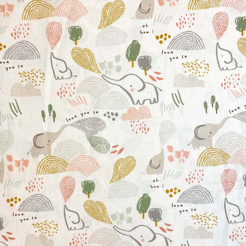 Printed Cotton FICELLE White / Gray Multicolored